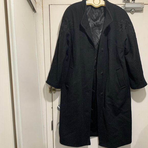 VINTAGE CREATION YVES VENET HEAVY WOOL WINTER TRENCH COATS SIZE XL - Picture 7 of 11